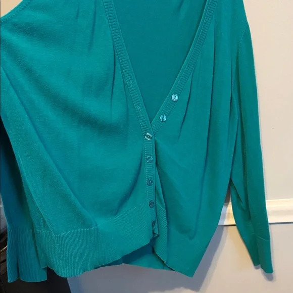 Fashion Bug Turquoise V-Neck Cardigan - Picture 2 of 10